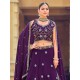 Georgette Floral Heavy Embroidery Beads Purple Lehenga Choli Readymade
