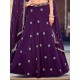 Georgette Floral Heavy Embroidery Beads Purple Lehenga Choli Readymade