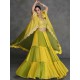 Heavy Georgette Floral Designer Yellow Green Lehenga Choli Readymade