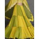 Heavy Georgette Floral Designer Yellow Green Lehenga Choli Readymade