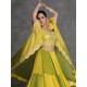 Heavy Georgette Floral Designer Yellow Green Lehenga Choli Readymade
