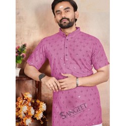 Rayon Chicken Sifli Sequence Designer Men Shorts Kurta