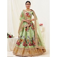 Digital Print Sequins Embroidery Designer Lehenga Choli Readymade