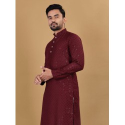 Heavy Rayan Mirror Cotton Rayon Men's Kurta with Pajama Set