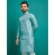 Soft Silk Thread Embroidery Men's Kurta with Pajama Set 3XL