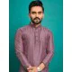 Soft Silk Thread Embroidery Men's Kurta with Pajama Set 3XL