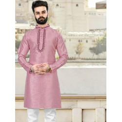 Soft Silk Embroidery Men's Kurta with Pajama Set 3XL