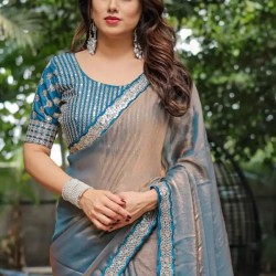 Chiffon Saree With Fancy Sequin Designer Ready to Wear One Minute Saree