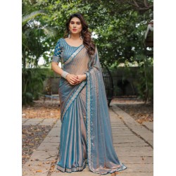 Chiffon Saree With Fancy Sequin Designer Ready to Wear One Minute Saree