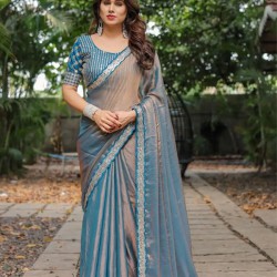Chiffon Saree With Fancy Sequin Designer Ready to Wear One Minute Saree