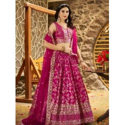 Dark Pink Designer Lehenga Choli Readymade
