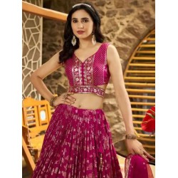 Dark Pink Designer Lehenga Choli Readymade