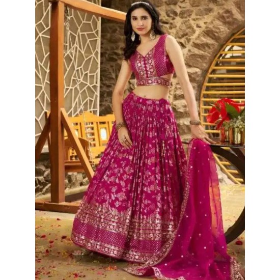 Dark Pink Designer Lehenga Choli Readymade Dark Pink Designer Lehenga Choli Readymade