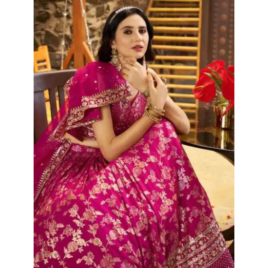 Dark Pink Designer Lehenga Choli Readymade Dark Pink Designer Lehenga Choli Readymade