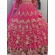 Hot Pink Heavy Designer Mirror Stone Work Wedding Lehenga Choli Readymade Hot Pink Heavy Designer Mirror Stone Work Wedding Lehenga Choli Readymade