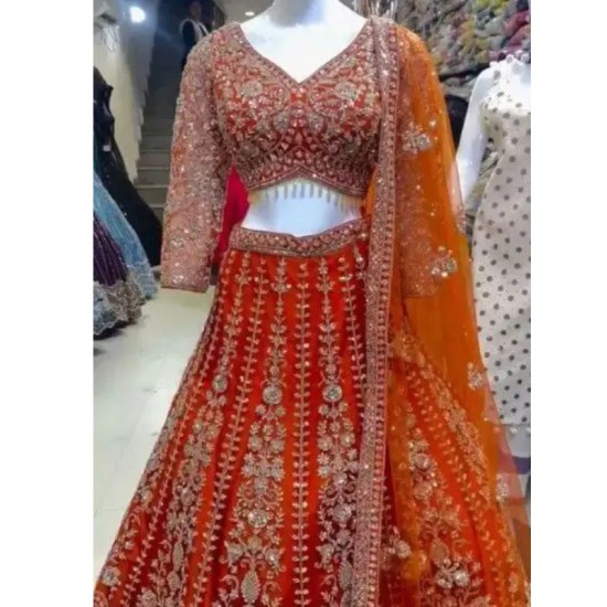 Georgette Heavy Sequins Embroidery Designer Wedding Lehenga Choli Readymade Georgette Heavy Sequins Embroidery Designer Wedding Lehenga Choli Readymade