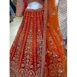 Georgette Heavy Sequins Embroidery Designer Wedding Lehenga Choli Readymade