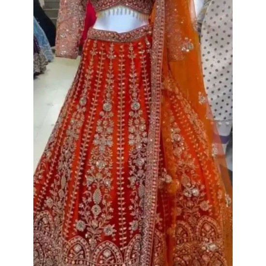 Georgette Heavy Sequins Embroidery Designer Wedding Lehenga Choli Readymade Georgette Heavy Sequins Embroidery Designer Wedding Lehenga Choli Readymade