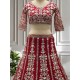 Red Floral Embroidery Heavy Net Lehenga Choli Readymade Red Floral Embroidery Heavy Net Lehenga Choli Readymade