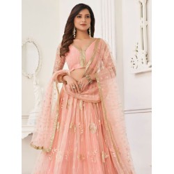 Butterfly Net Light Pink Fancy Lehenga Choli Readymade