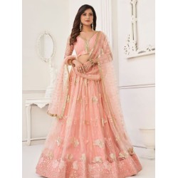 Butterfly Net Light Pink Fancy Lehenga Choli Readymade