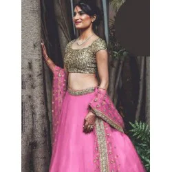 Sequence Work Soft Net Lehenga Choli Readymade