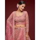 Baby Pink Zari Embroidery Heavy Net Lehenga Choli Readymade