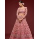 Baby Pink Zari Embroidery Heavy Net Lehenga Choli Readymade