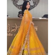 Georgette Floral Embroidery Sequins Umbrella Lehenga Choli Readymade