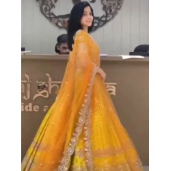 Georgette Floral Embroidery Sequins Umbrella Lehenga Choli Readymade