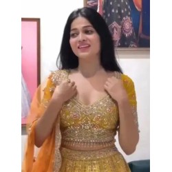 Georgette Floral Embroidery Sequins Umbrella Lehenga Choli Readymade