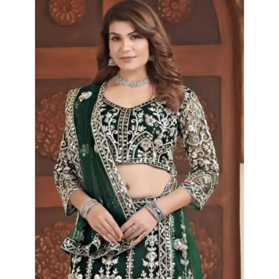 Bridal Net Heavy Embroidery Lehenga Choli Readymade