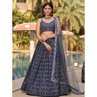 Golden Palm Georgette Designer Embroidered Lehenga Choli Readymade