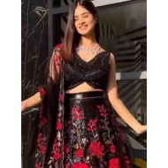 Heavy Net Fancy Embroidery Sequence Lehenga Choli Readymade