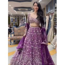 Heavy Net Purple Fancy Embroidery Lehenga Choli Readymade