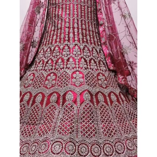 Hot Pink Designer Heavy Embroidery Lehenga Choli Readymade