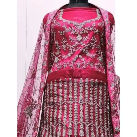Hot Pink Designer Heavy Embroidery Lehenga Choli Readymade