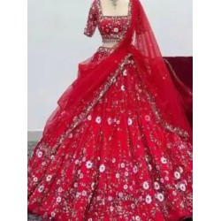 Latest Heavy Embroidery Fancy Soft Net Lehenga Choli Readymade