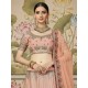 Latest Silk Embroidery Designer Peach Lehenga Choli Readymade