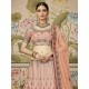 Latest Silk Embroidery Designer Peach Lehenga Choli Readymade