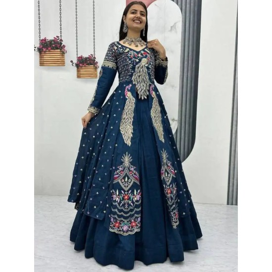 Peacock Heavy Thread Sequence Designer Lehenga Choli Readymade