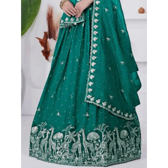 Space Silk Embroidered Lehenga Choli Readymade