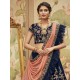 Velvet Dual Tone Dark Blue Silk Lehenga Choli Readymade