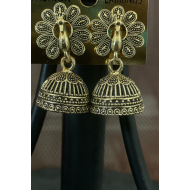 Classical Golden Plated Peacock Jhumka Earring