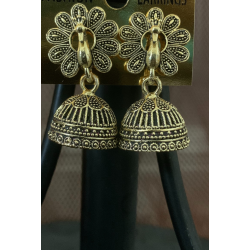 Classical Golden Plated Peacock Jhumka Earring