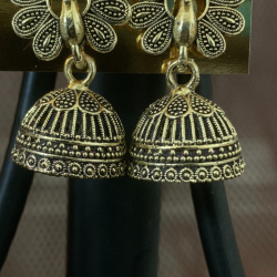 Classical Golden Plated Peacock Jhumka Earring