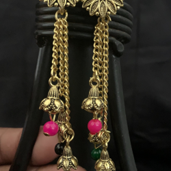 Chand Bali with Pearl Hangings Gold Plated Handmade Traditional Earring