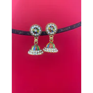Multi Color Stone Jhumka Earrings
