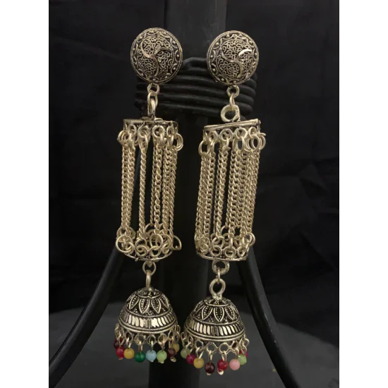 Traditional Gold chain tassel designer Jhumka Earrings Traditional Gold chain tassel designer Jhumka Earrings