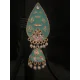 Hand Painted Leaf Shape Pearls Droppings Enameled Designer Earrings Hand Painted Leaf Shape Pearls Droppings Enameled Designer Earrings